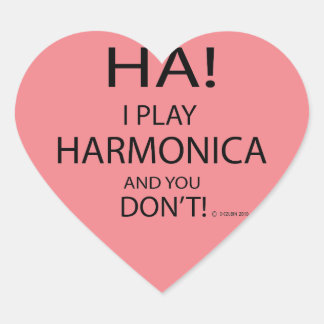 Ha Harmonica Heart Sticker