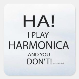 Ha Harmonica Square Sticker