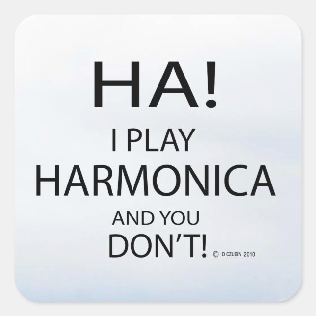 Ha Harmonica Square Sticker (Vorderseite)