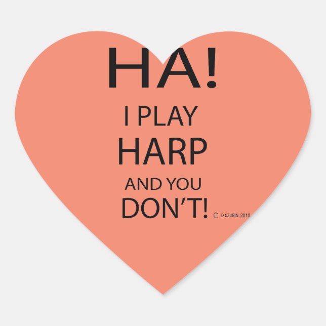 Ha Harp Heart Sticker (Vorderseite)