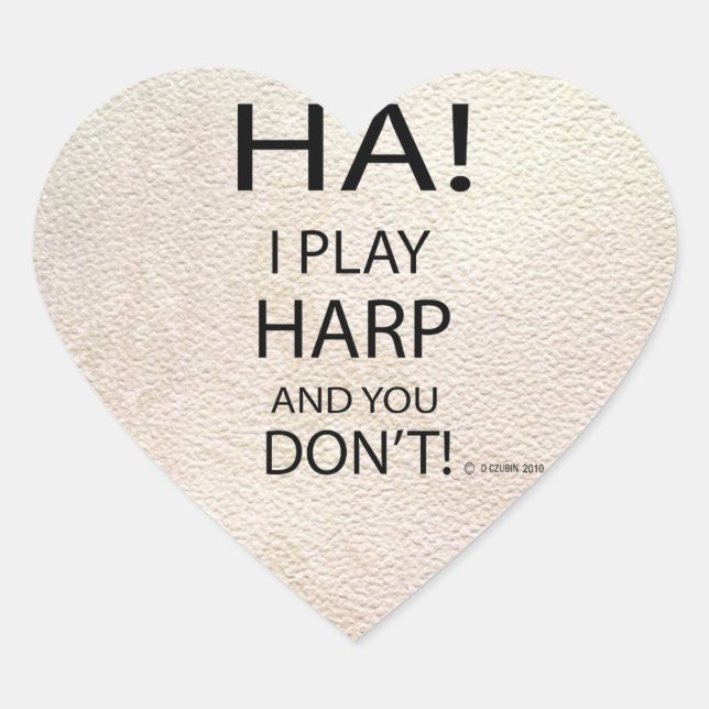 Ha Harp Heart Sticker (Vorderseite)