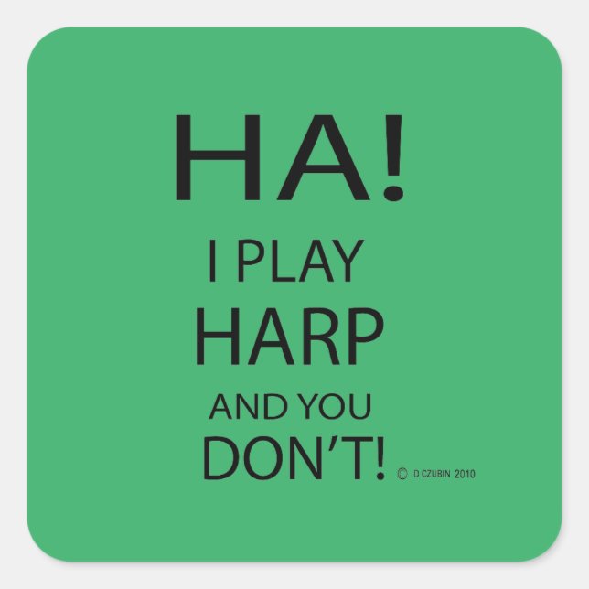 Ha Harp Square Sticker (Vorderseite)
