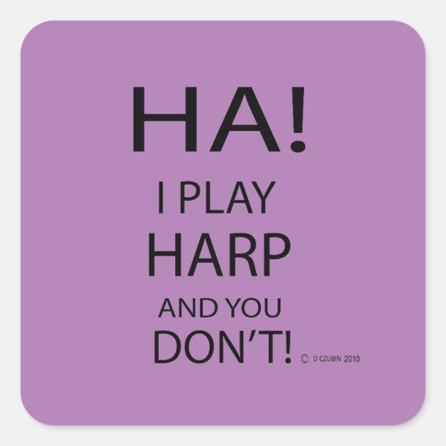 Ha Harp Square Sticker (Vorderseite)