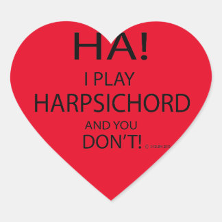 Ha Harpsichord Heart Sticker