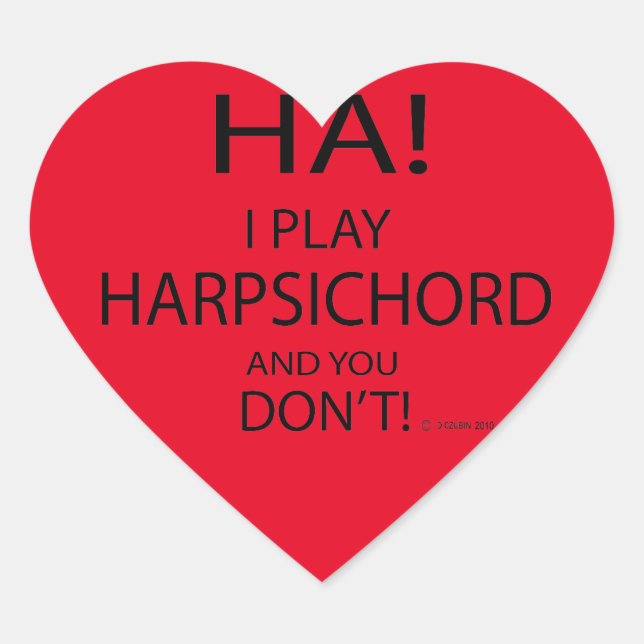 Ha Harpsichord Heart Sticker (Vorderseite)