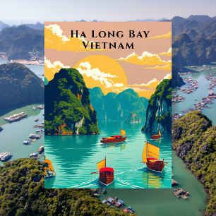 Ha Long Bay Vietnam Boat Trip Postkarte