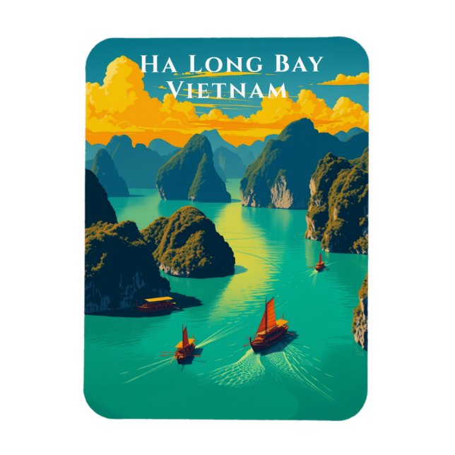 Ha Long Bay Vietnam Landschaftlich Travel Magnet (Vertikal)