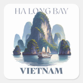 Ha Long Bay Vietnam Quadratischer Aufkleber