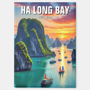 Ha Long Bay Vietnam Sunset Magnet