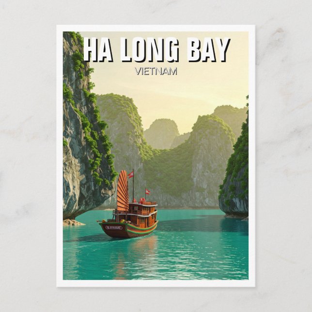 Ha Long Bay Vietnam Travel Postkarte (Vorderseite)