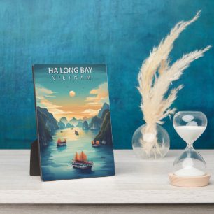 Ha Long Bay Vietnam Vintage Travel Fotoplatte
