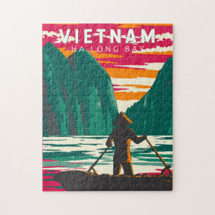 Ha Long Bucht Vietnam Boot Händler Reise Kunst Vin Puzzle