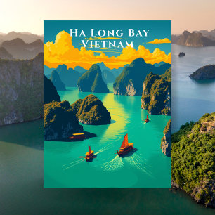 Ha-Long-Bucht Vietnam Landschaftsreise Postkarte