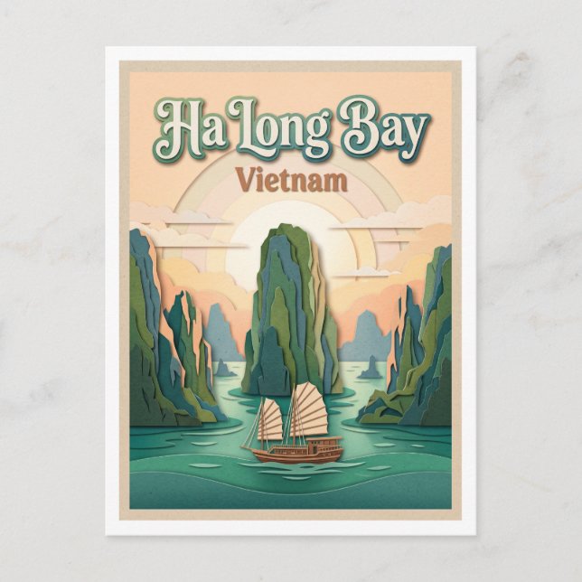 Ha Long Bucht Vietnam Postkarte (Vorderseite)