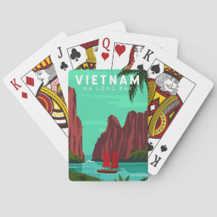 Ha Long Bucht Vietnam Reise Vintage Kunst Spielkarten