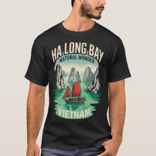 Ha Long Bucht Vietnam Vintage Reiseplakat Retro 70 T-Shirt