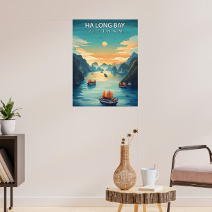 Ha-Long-Bucht – Vintage-Reiseplakat von Vietnam’s  Poster