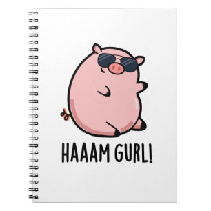 Haaam Gurl Funny Pig Pun Notizblock
