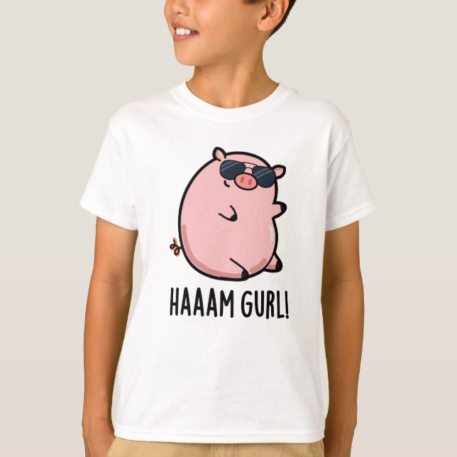 Haaam Gurl Niedlicher Schweinepferd T-Shirt (Vorderseite)