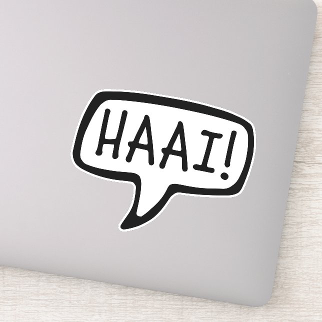 HAAI! Hallo, Hallo, informeller Gruß in Afrikaans Aufkleber (Detail)