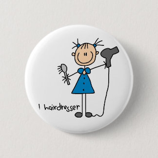 Haar-Aufbereiter-Strichmännchen-Knopf Button