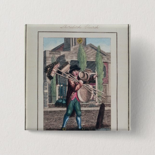 Haar-Besen, Shoreditch Kirche Button (Vorderseite)