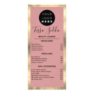 Haar Makeup Nägel Maniküre Pediküre Gold Werbekarte