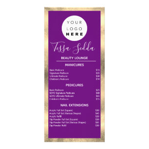 Haar Makeup Nagelmanicure Pediküre Gold Pink VIP Werbekarte