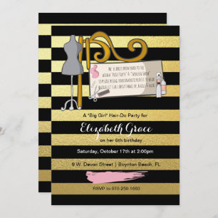 Haar/Mode-Show-Party Einladung