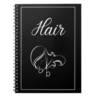 Haar Notizbuch | Schwarzes Notizbuch Notizblock