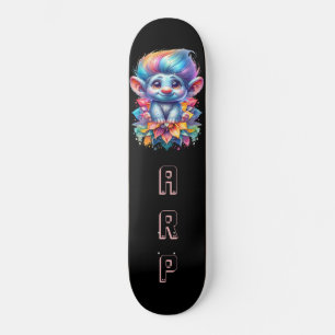 *~* Haar Regenbogen-Troll AP89 Neon Initial Skateboard