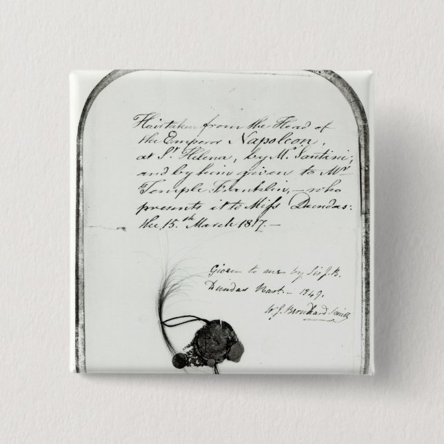 Haar schnitt vom Kopf des Kaisers Napoleon Button (Vorderseite)