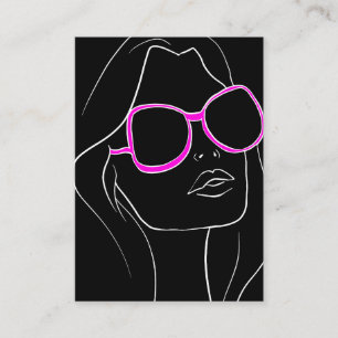 Haar & Schönheit Frauengesicht rosa Sonnenbrille R Visitenkarte