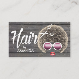 Haar Stylist American Natural Hair Wood Visitenkarte