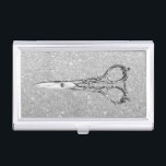Haar-Stylist-Antike Scissor modernen silbernen Visitenkarten Etui<br><div class="desc">Haar-Stylist-Antike Scissor modernen silbernen Glitzer-Geschäfts-Kartenhalter.</div>