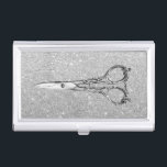Haar-Stylist-Antike Scissor modernen silbernen Visitenkarten Etui<br><div class="desc">Haar-Stylist-Antike Scissor modernen silbernen Glitzer-Geschäfts-Kartenhalter.</div>