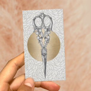 Haar-Stylist-Antike Scissor Vintages Blumen Visitenkarte