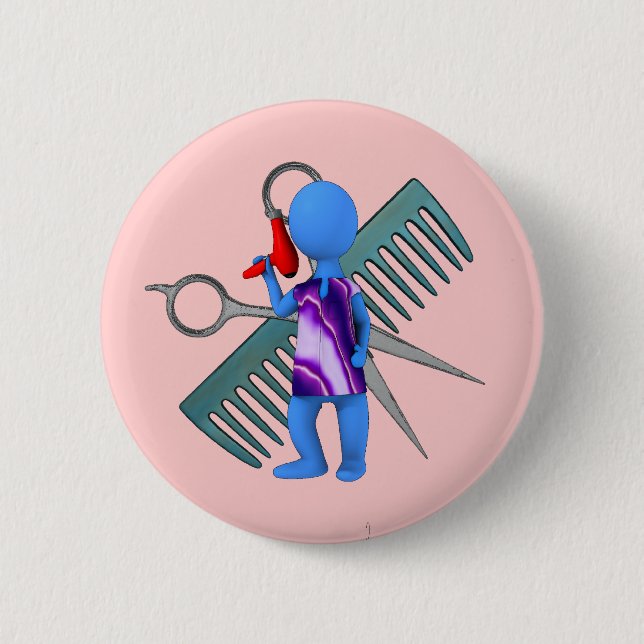 Haar-Stylist Button (Vorderseite)