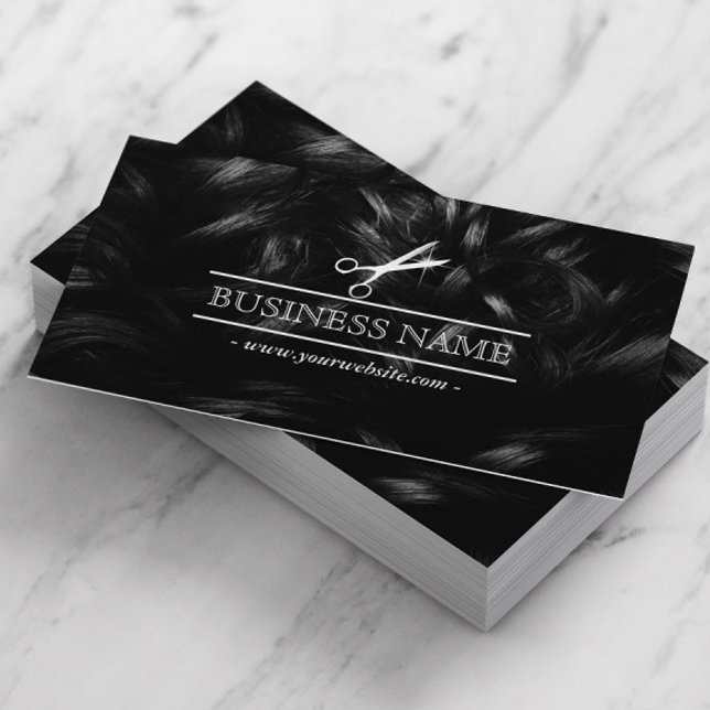 Haar Stylist Chic Curly Hair & Scissor Visitenkarte (Von Creator hochgeladen)