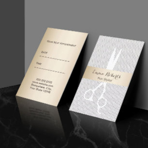 Haar Stylist Ernennung Einfache Spitze Gold Streif Terminkarte