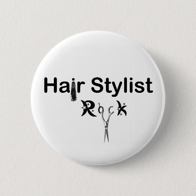 HAAR-STYLIST-FELSEN-Button Button (Vorderseite)