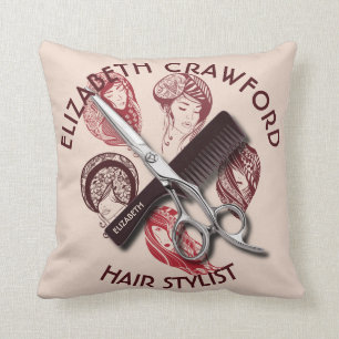 Haar-Stylist-Friseur oder Schönheits-Salon mit Kissen