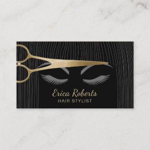 Haar-Stylist-Gold Scissor u. Visitenkarte