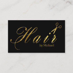 Haar-Stylist-Gold Scissors Skript-Salon #3 Visitenkarte