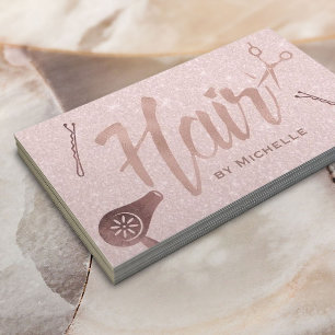 Haar-Stylist-Goldtypographie erröten Rosen-Gold Visitenkarte