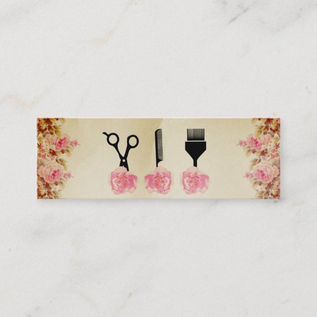 Haar-Stylist Hairstylist-Rosa-Rose des Chic Mini Visitenkarte (Vorderseite)