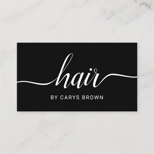 Haar-Stylist-handgeschriebenes Minimalistisches Visitenkarte (Vorderseite)