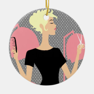 Haar-Stylist-Keramik-Weihnachtsverzierungen Keramikornament