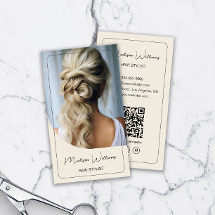 Haar Stylist Moderne Foto Creme Visitenkarte