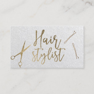 Haar-Stylist-moderne Goldtypographie-nobles Silber Visitenkarte